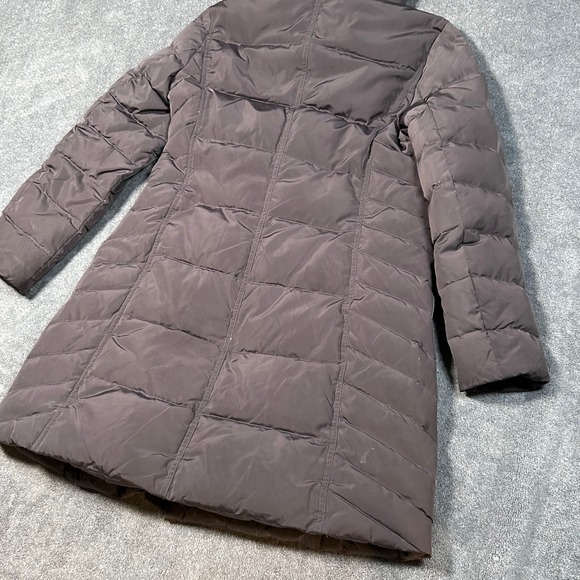Cole Haan Coat Signature Down Puffer Coat Fur Hood Winter Warm Brown Women M - Picture 8 of 16